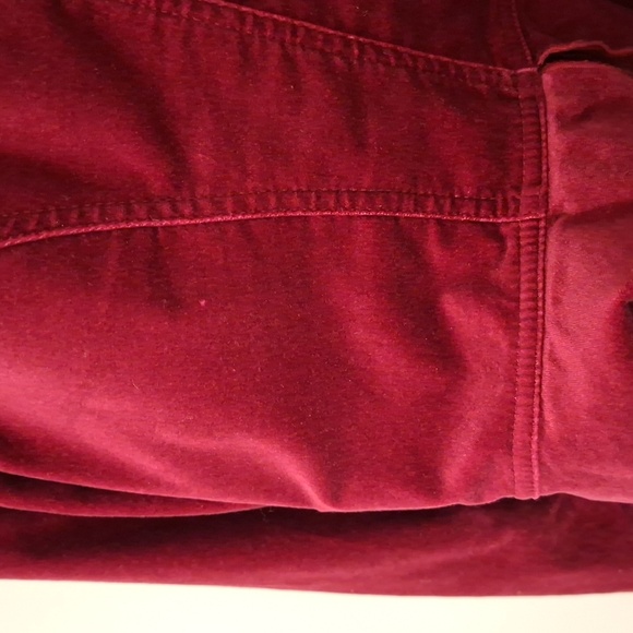 White House Black Market Women's Burgundy Velvet Corset Peplum Blazer (Size 00) - Picture 13 of 13